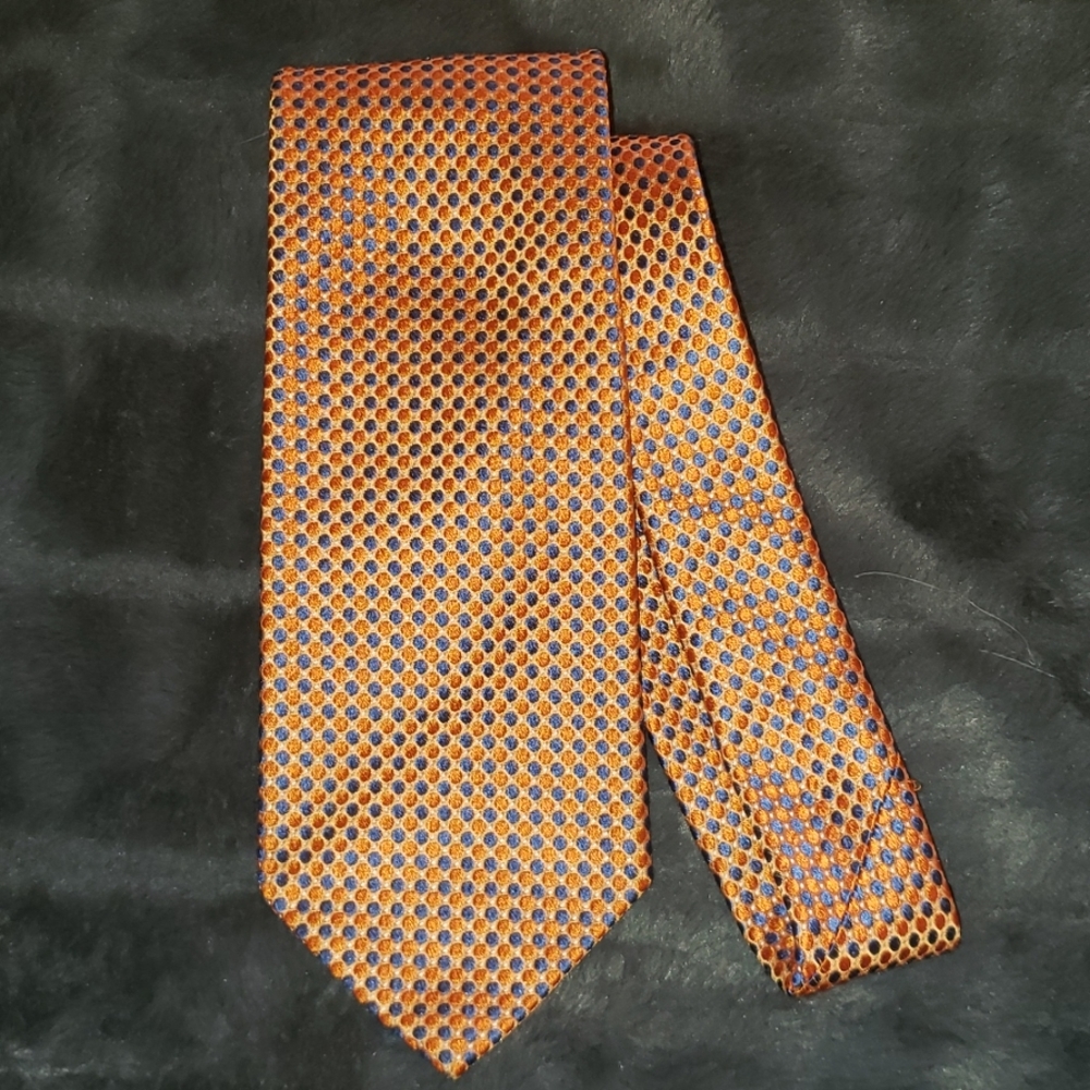 Façonnable Silk Orange/Blue Tie